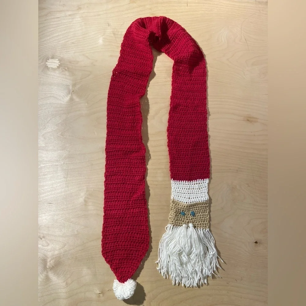 Red and White Crochet Santa Scarf (OT)